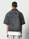 Washed Denim Shirt With Pocket And Applique Detail College Ready