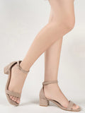 Teen Girls' Summer Shoes With Ankle Strap & Small High Heel, Suitable For Parties, Formal Occasions, And Performances