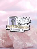 1pc I Can Do All Things Through Christ Enamel Pins Custom Believe In Jesus Brooches Lapel Badges Jewelry Gift For Friends