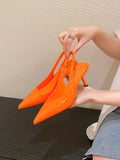 Fashionable And Elegant Pointed Toe Comfortable High Heels, Shallow-Mouthed, Backless, Thin-Heeled Sandals For Women