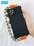 Koolife 2pcs/Set Wrist Lanyard And Phone Case, TPU Soft Cover With Anti-Drop And Anti-Theft Features, Compatible With Apple IPhone 12/12Pro/12Pro Max/13/13Pro/13Pro Max/14/14Plus/14Pro/14Pro Max/15/15Pro/15Pro Max/15Plus