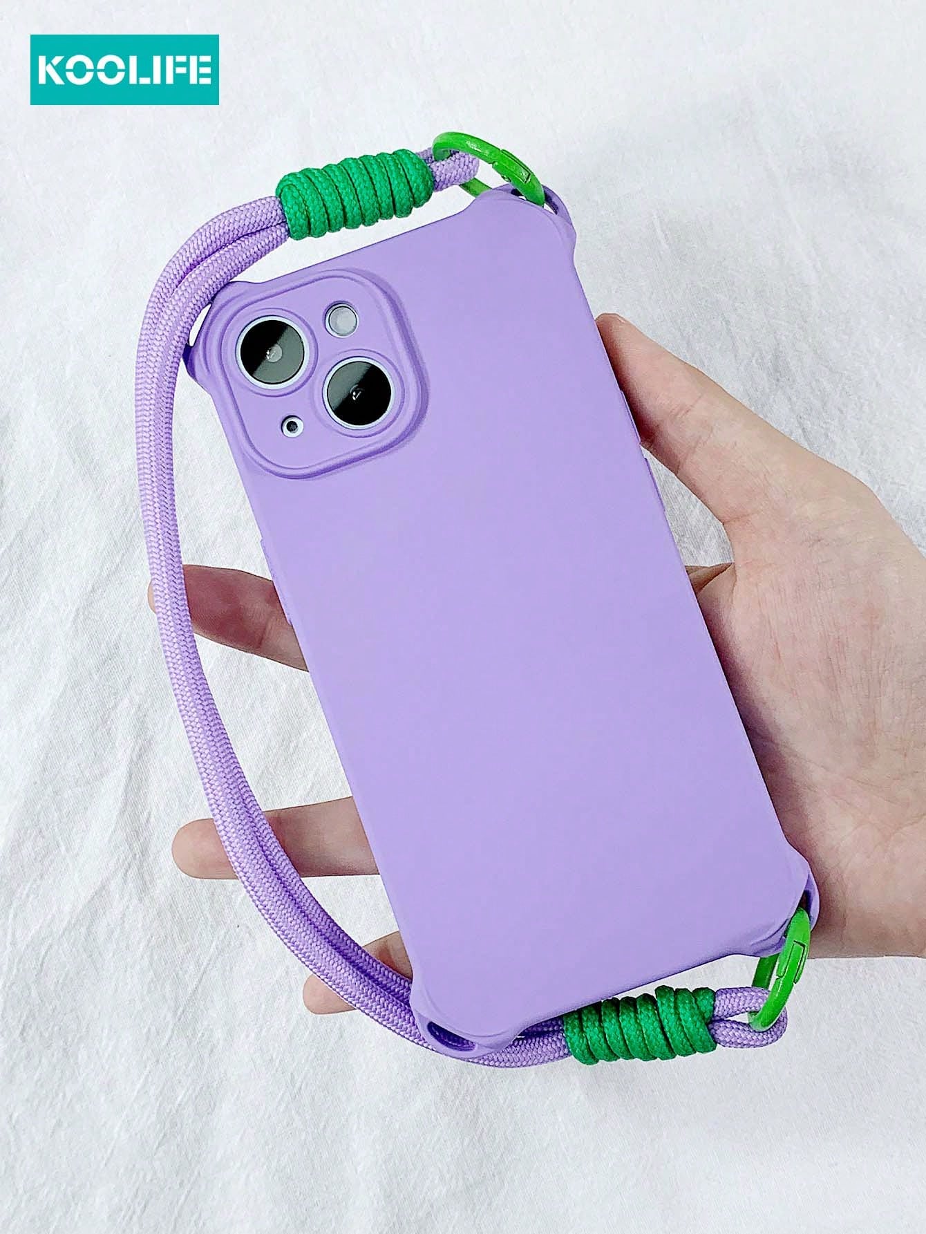 Koolife 2pcs/Set Wrist Lanyard And Phone Case, TPU Soft Cover With Anti-Drop And Anti-Theft Features, Compatible With Apple IPhone 12/12Pro/12Pro Max/13/13Pro/13Pro Max/14/14Plus/14Pro/14Pro Max/15/15Pro/15Pro Max/15Plus