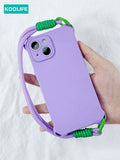 Koolife 2pcs/Set Wrist Strap & Phone Case, Anti-Dropping TPU Soft Smartphone Protection Case Compatible With Apple IPhone 12/12 Pro/12 Pro Max/13/13 Pro/13 Pro Max/14/14 Plus/14 Pro/14 Pro Max/15/15 Pro/15 Pro Max/15 Plus