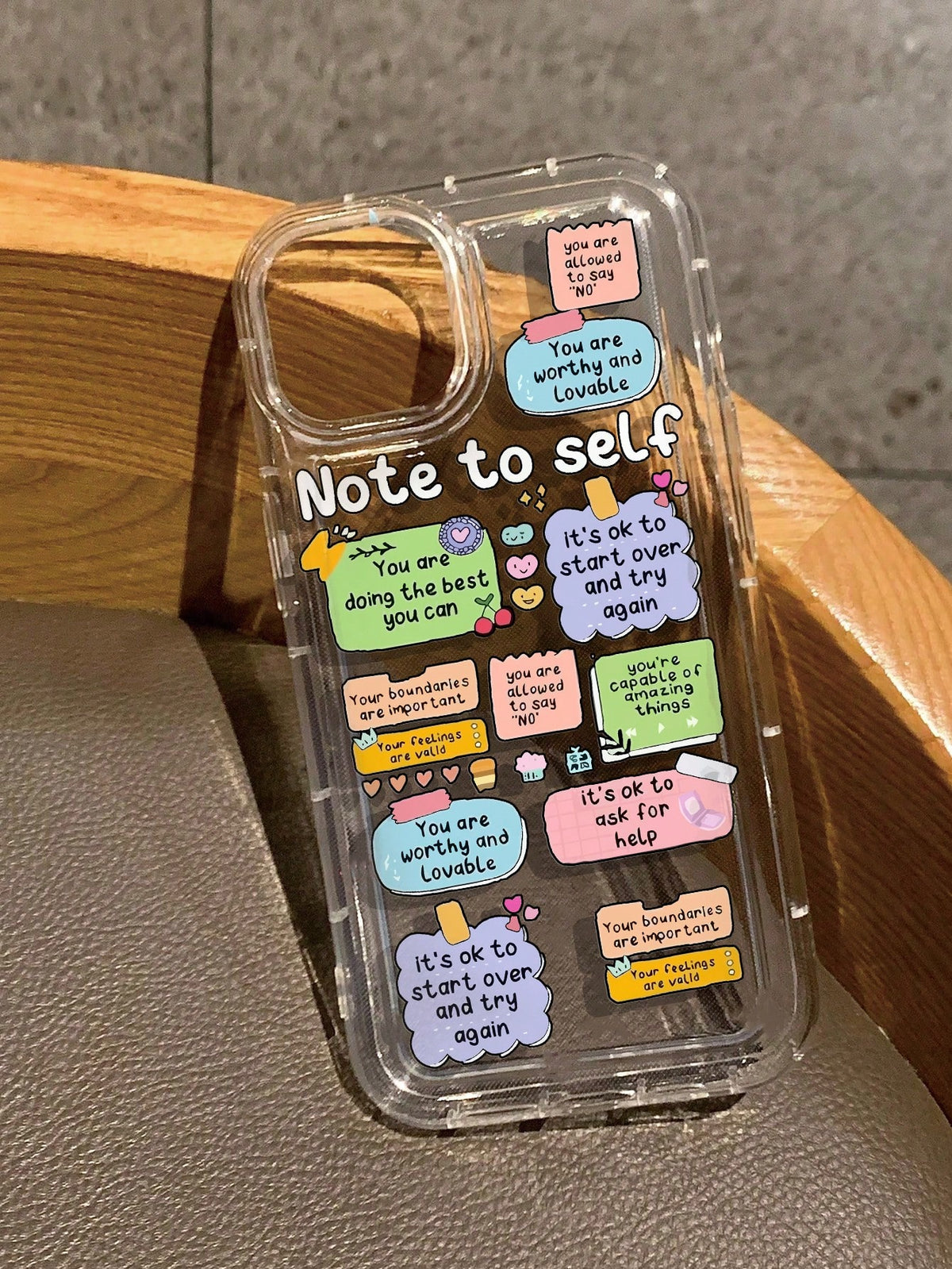 Cute Cartoon Ins Vibes Slogan Print Clear Case Compatible With Compatible With IPhone11/12/13/14/15/15pro/15 Plus/15 Promax/7plus/8plus/X/Xs Max/Xr/11pro/12pro/13pro/14pro/12mini/13mini/11promax/12promax/13promax/14promax/14plus/6/6s/6plus/7/8/Se&Samsung