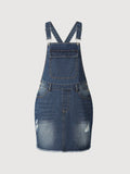 Teen Girl Sweet Denim Suspender Dress