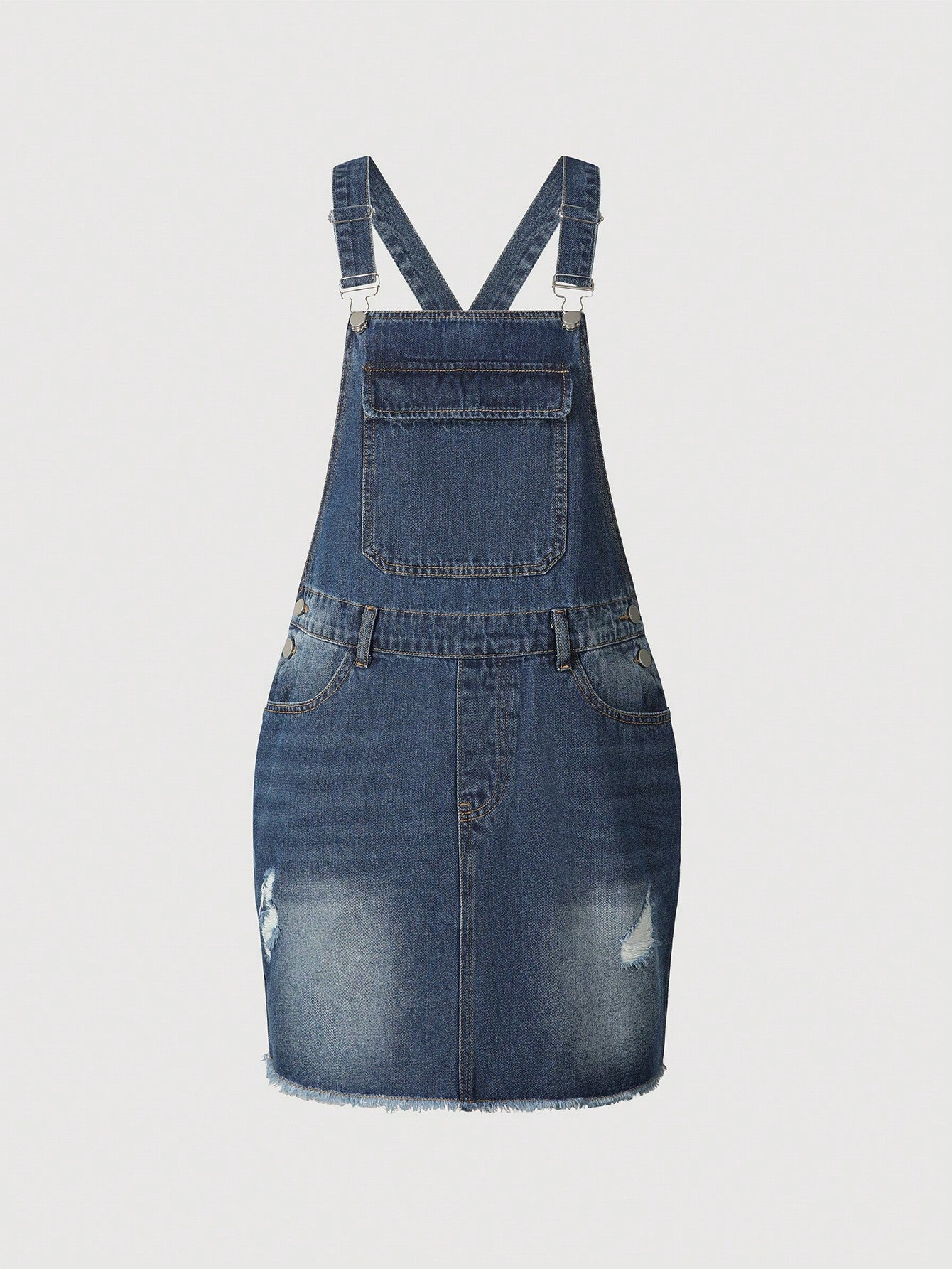 Teen Girl Sweet Denim Suspender Dress