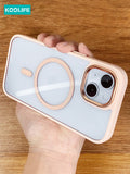 Koolife 1pc Thickened Anti-Fall TPU+PC Magnetic Protective Case Compatible With IPhone 11/12/13/14/15 Pro Max - Ultimate Protection, Transparent Material To Show Original Color