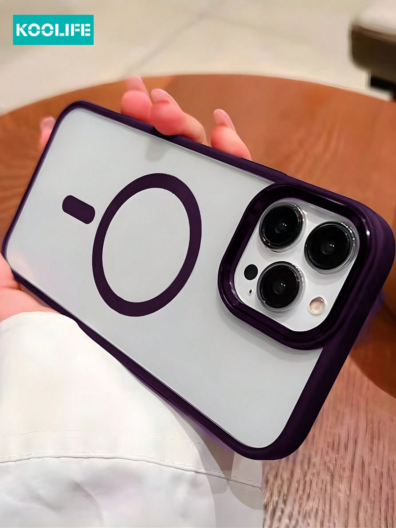 Koolife Shockproof Magnetic Case Compatible With IPhone 11/12/13/14/15 Promax - Ultimate Protection With Thick TPU+PC Material, Transparent Design To Show True Colors Of The Phone
