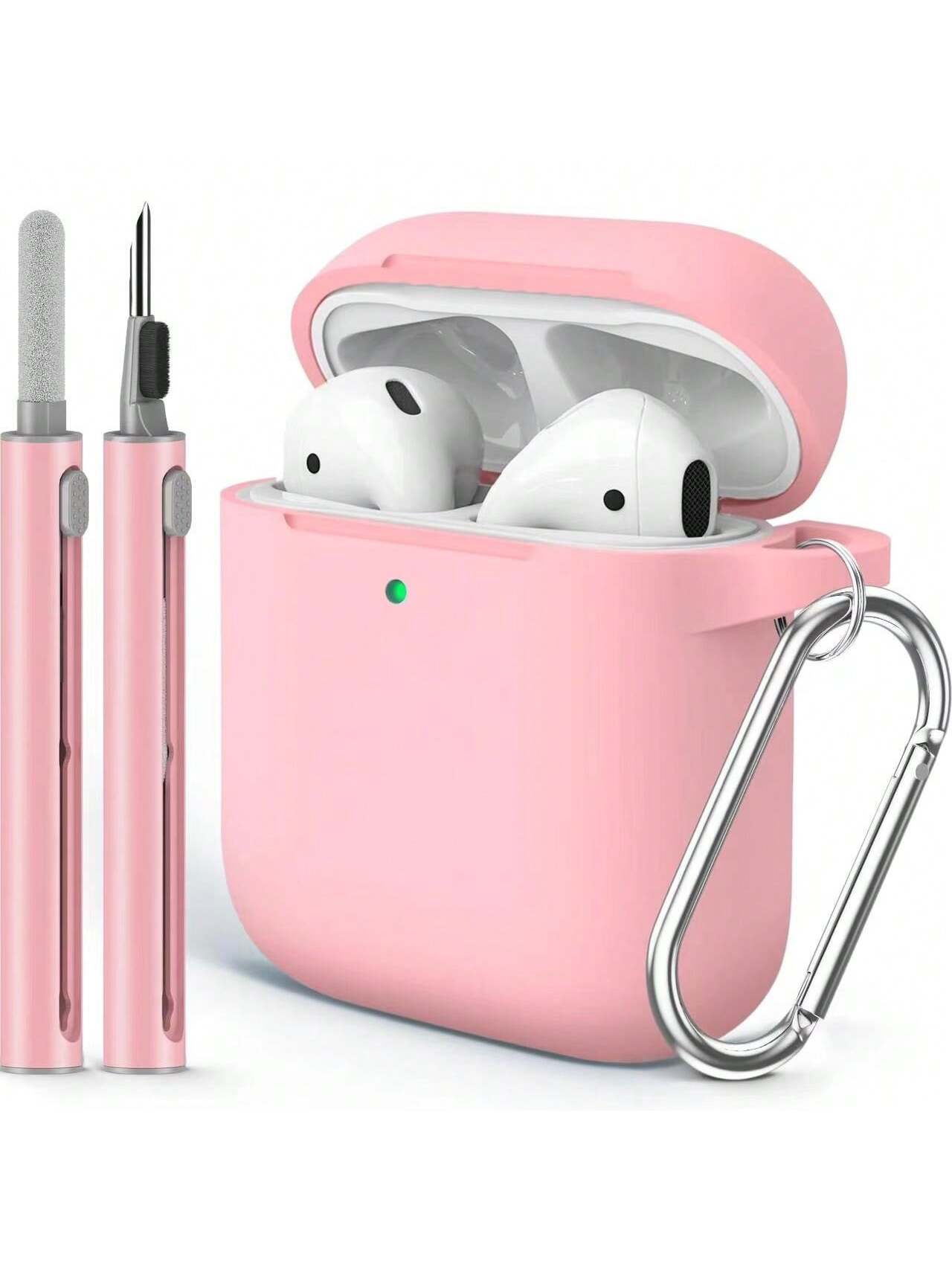 AirPods Case Cover With Same Color Cleaning Brush Combo, Compatible With Apple AirPods