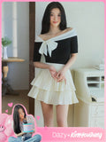 X KIMYOUJUNG Women's Solid Color Pleated Mini Skirt