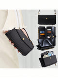 Black Multifunctional Crossbody Bag With Zipper, Buckle, Adjustable Shoulder Strap, Card Holder, Shockproof Wristband, PU Flip Cover Phone Case Compatible With IPhone 13/Galaxy S24+/ Moto E20/Honor X9b/HUAWEI P20 Lite/Redmi Note 9 Pro/OPPO A17