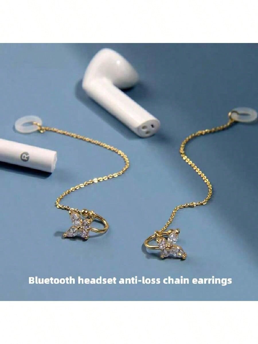 Bluetooth Earphones Anti-Drop Ear Clips Ear Bone Clips No Piercing Wireless Airpods Anti-Drop Ear Earrings Anti-Drop Cord Ear Chains