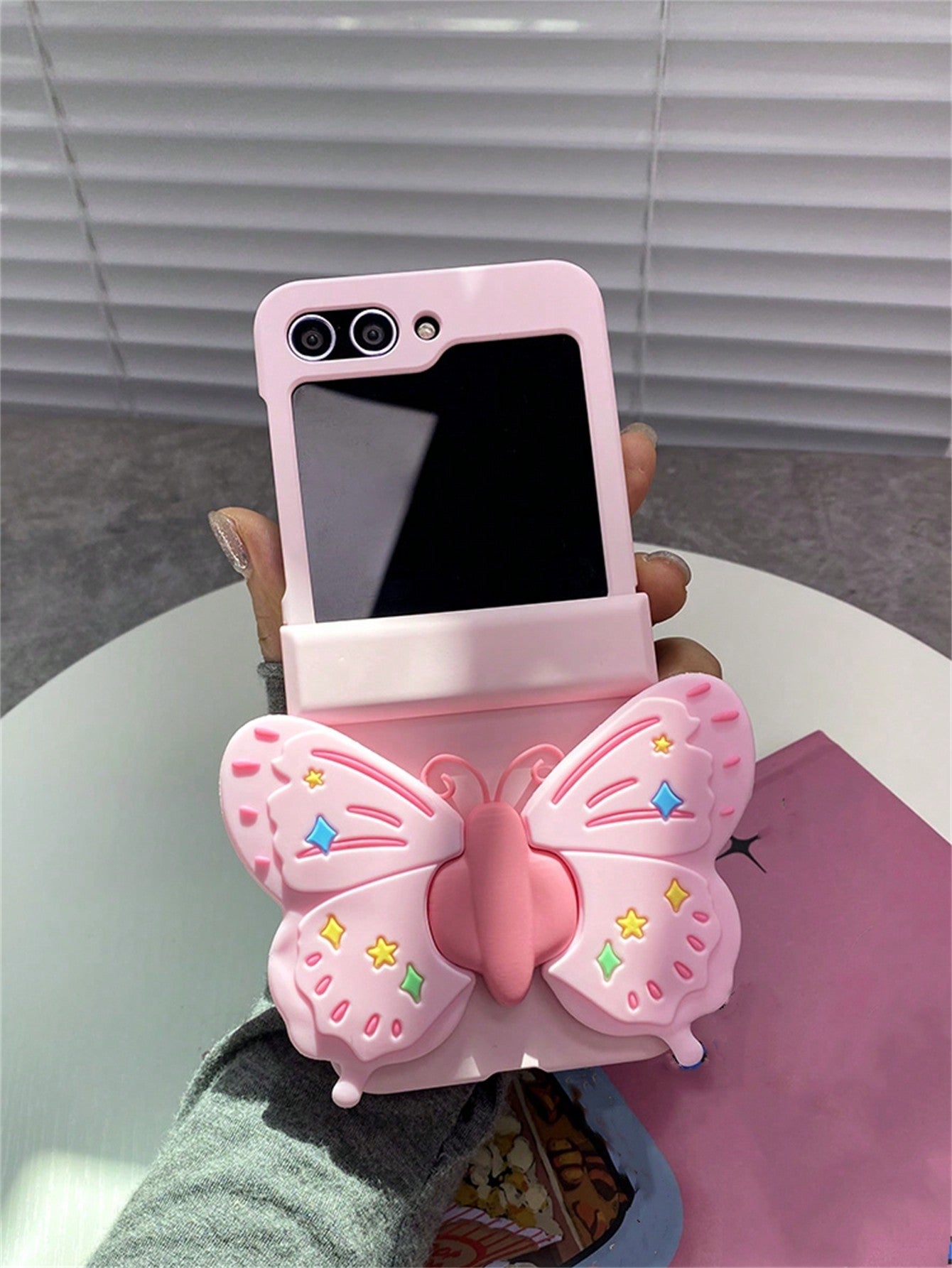 Cute Korean Candy Color 3D Bowknot Solid Color Simple Case Compatible With Galaxy Z Flip 5 4 3 5G ZFlip5 Zflip4 Zflip3 Flip5 Portable Cover