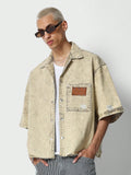Boxy Fit Button Through Denim Shirt With Patch Pocket Detail College Ready
