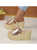 Womens Wedge Sandals, Fashionable Lightweight Elegant Thick-Soled Slides
