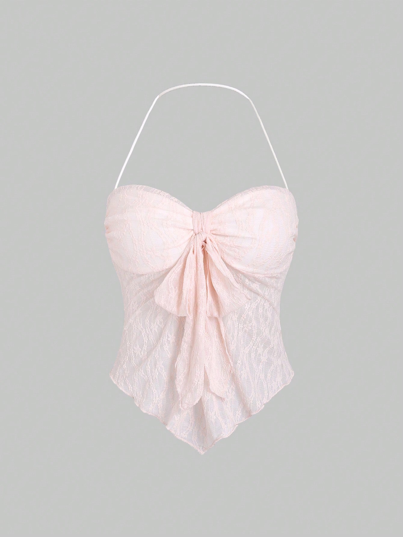 Women's Summer Solid Front Tie Halter Neck Crop Cami Top