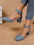 Women's Thick Heel Fashion Slip-On Comfort Ankle Strap Sandals