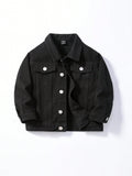 Young Boy Spring & Autumn Long Sleeve Single-Breasted Casual Denim Jacket