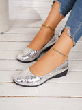 Women's Comfortable Wedge Heel Shoes, Flat Shoes, Casual And Versatile Summer Shoes, Low-Cut Round Toe Flats, Plus Size Shoes