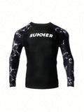 Men's Vacation Beach Printed Splicing Long Sleeve Surfing T-Shirt
