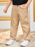 Tween Boy Casual Straight Leg Woven Solid Color Pants