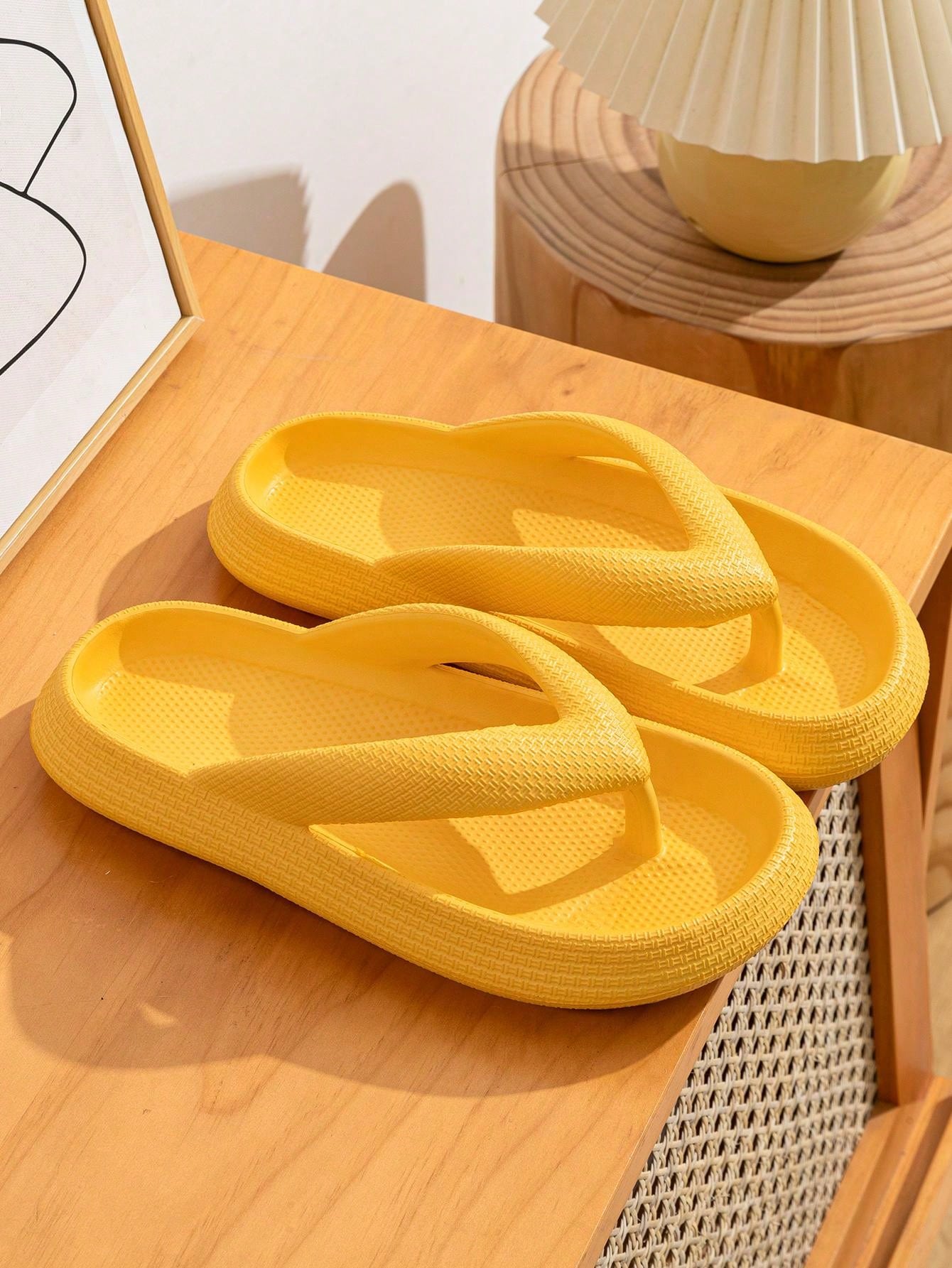 Slip-Resistant Outdoor Couples' Flip-Flops With Soft Sole For Summer Bathing And Casual Wear, Thick-Soled