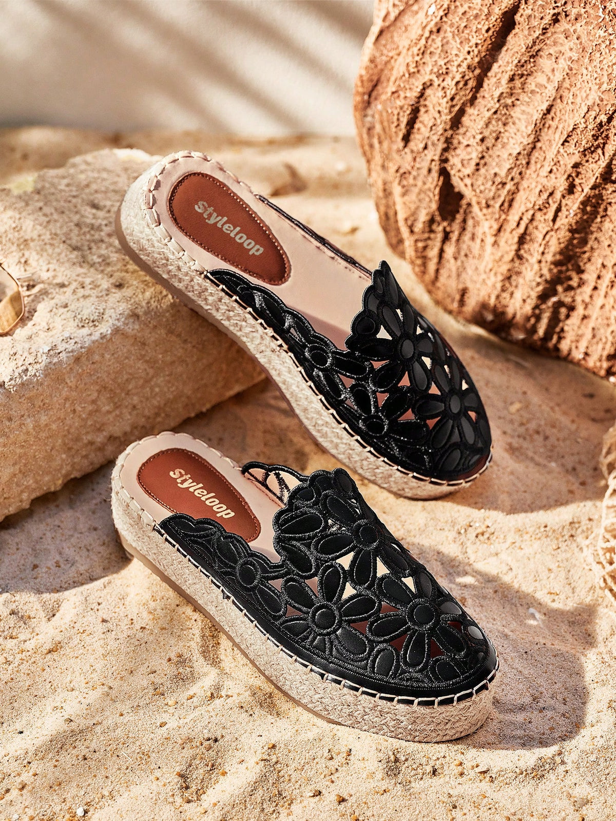 Styleloop Beige Casual Vintage Embroidered Platform Espadrilles With Thick Bottom And Woven Rope Shoe Lace  Boho Feels Vintage Cottagecore Frenchy Shoes Halloween