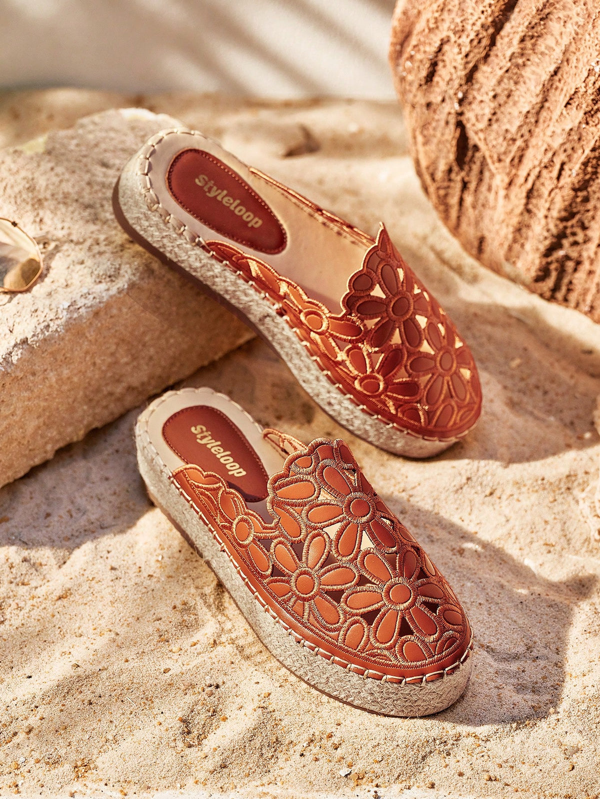 Styleloop Beige Casual Vintage Embroidered Platform Espadrilles With Thick Bottom And Woven Rope Shoe Lace  Boho Feels Vintage Cottagecore Frenchy Shoes Halloween