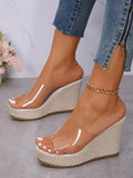 Women's New Style Comfortable Wedge Heel Thick-Soled Sandals, Slip-On Breathable Summer Espadrilles