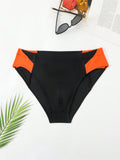 Men's Plus Size Color Block Triangular Swim Trunks