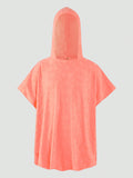Young Girl Summer Beach Solid Color Jacquard Hooded Cover-Up