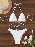 Triangle Bikini Set Decorated With Seashell