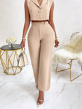 Lady Solid Wide Leg Pants