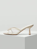 ROUND TOE THIN HEEL MESH BOWKNOT DESIGN WOMEN'S HIGH HEEL SANDALS HALLOWEEN