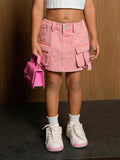 Streecool Kids Young Girl Pink Accordion Bag Utility Skirt