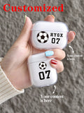 Customized Fashionable Personalized DIY Commemorative Alphabet Blessing Name TPU Bluetooth Earphone Protective Case Compatible With Apple AirPods1/2/3