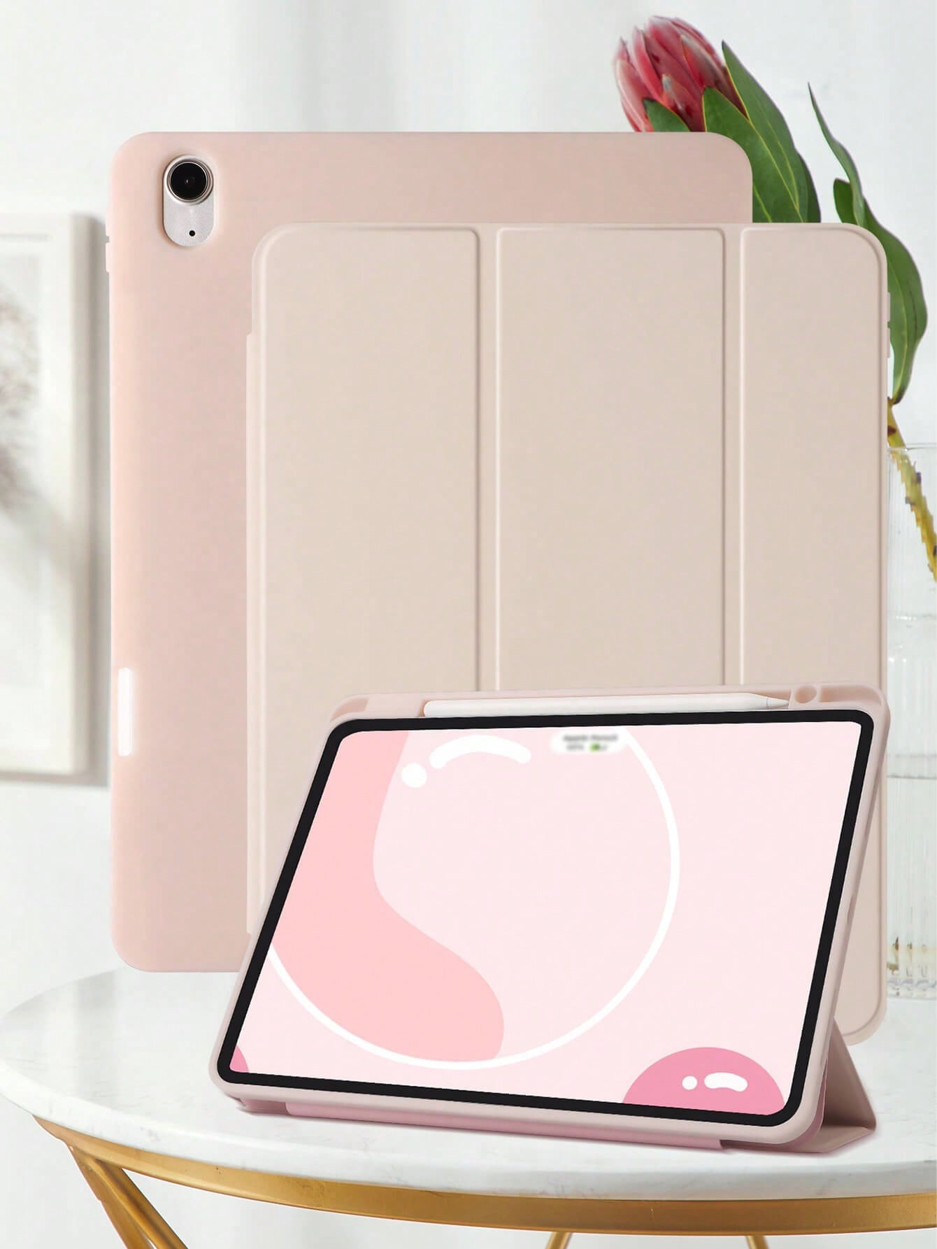 Solid Color Apple Pencil Slot Charging Case With Magnetic Closure And Sleep Function, Compatible With IPad Mini 6/9.7/10.2/10.5/ Air 4/Air 5/10th/10.9/Pro 11 Inch/Air 11(M2)/12.9
