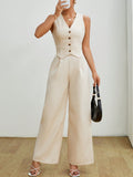 Ladies' Striped Two-Piece Set Summer Vest Suit Two Pieces