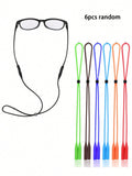 6pcs Adjustable Eyeglass Strap & Eyewear Retainer Silicone Sunglasses Holder With Glasses Strap