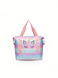 1pc Girls' Cartoon Unicorn Casual Travel Bag, Large Capacity Yoga Swimming Bag, Fitness Bag, Wet And Dry Separation Training Sports Tote Bag, Can Be Used On Top Of Rolling Luggage