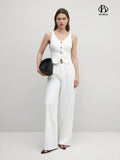Ladies' White Sleeveless Vest Blazer, Evening Wear