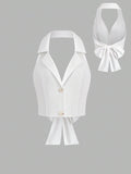 Minimalist Casual Neck Strap Suit Vest
