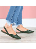 Womens Pull On Almond Toe Sling-Back Flats