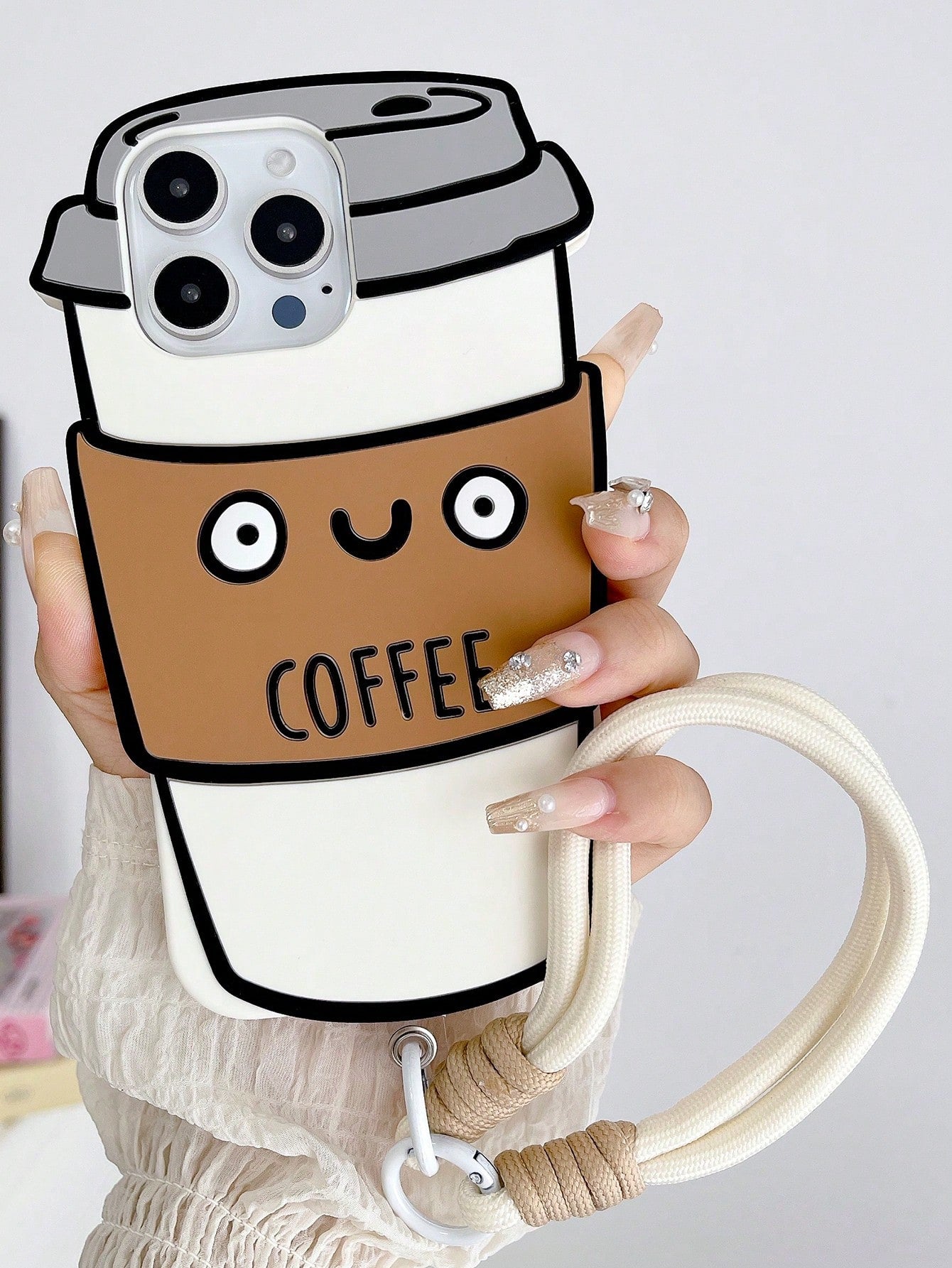 Funny New Arrival Coffee Cup Shaped Cartoon Style Soft Silicone Full Coverage Phone Case Compatible With IPhone 11/12/13/14/15 Pro Max