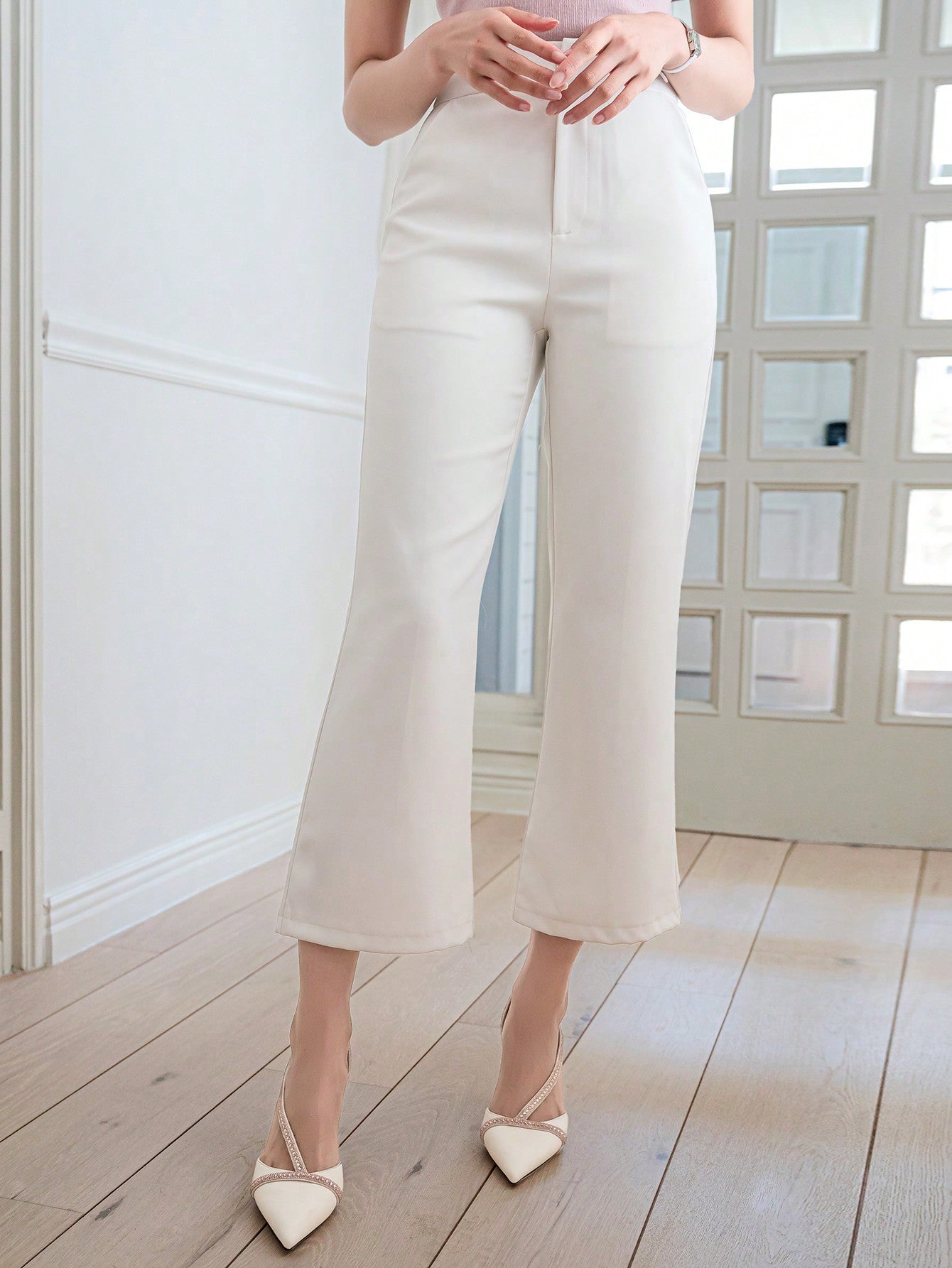 Ladies' Plain Casual Flare Suit Trousers