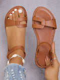 Ladies' Low-Heeled Fashionable Solid Color Commuting Simple Style Sandals