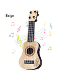 1pc Ukulele Toy For Children, 10-Inch Beginner Instrument, Mini Children's Guitar Toy, Classical Ukulele Guitar, Cute Guitar Melody Early Educational Toy (Classic Style)