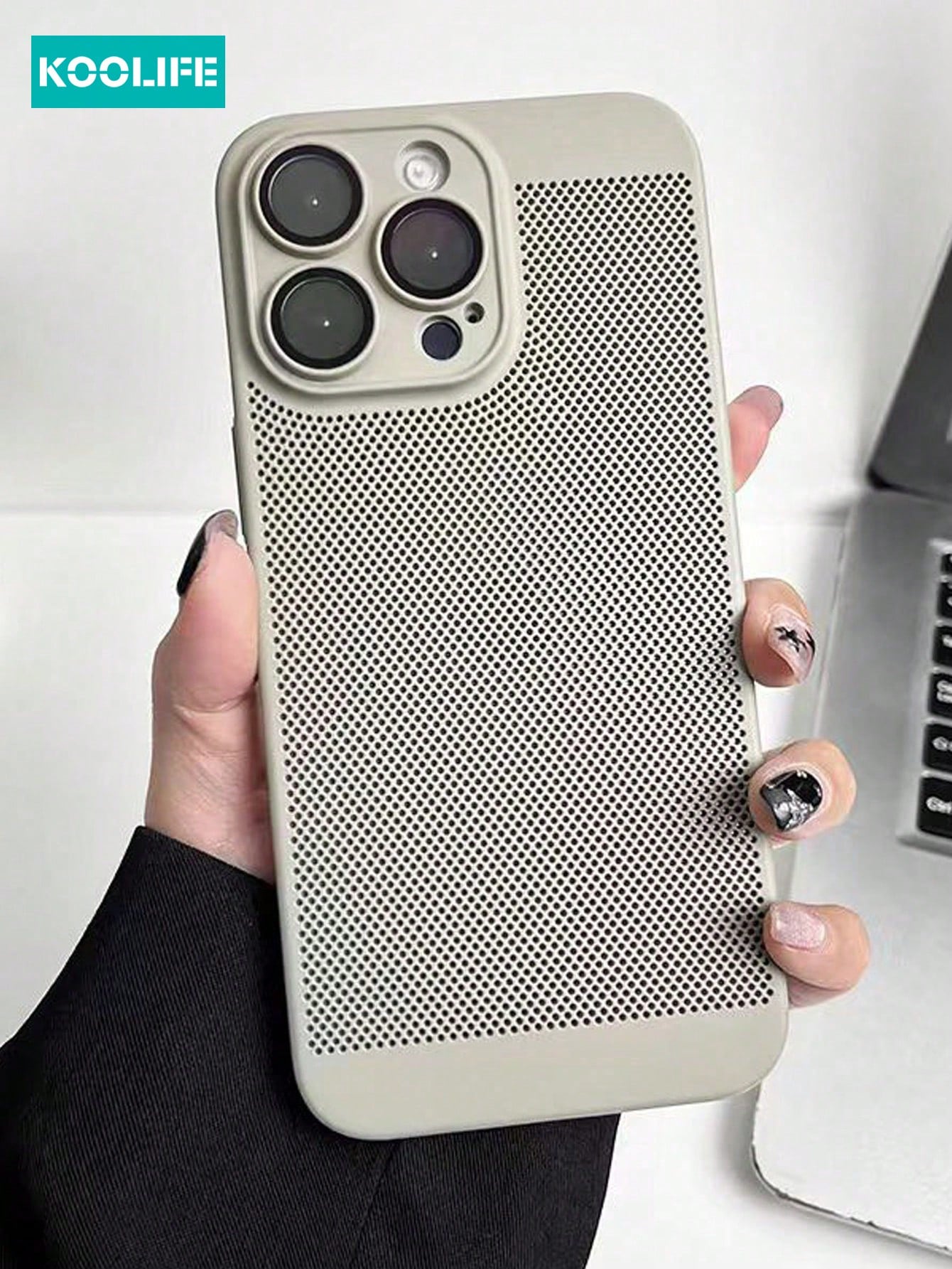 Koolife Ultra-Thin Hard PC Protection Case With Camera Protector, Electroplated Breathable Mesh Cooling Design, For IPhone 15 14 13 Pro Max Plus