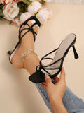 French Style High Heel Sandals For Women, Peep Toe, New Summer/Autumn Arrival, Elegant Stiletto Sandals