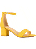 Women Buckle Decor Chunky Heeled Sandals Elegant Summer Ankle Strap Sandals Chunky Heeled Ankle Strap Sandals Low Heeled Sandal